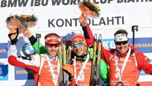 Od lewej: Simon Eder, Arnd Pfeiffer i Emil Hegle Svendsen