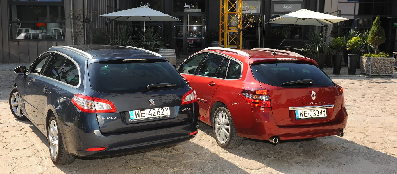 508 i Laguna nie należą do rekordowo pojemnych kombi, ale dzięki temu powstały bardzo zgrabne nadwozia.