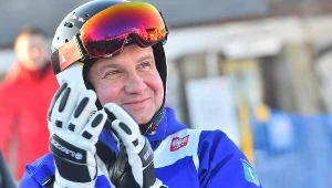 Prezydent Andrzej Duda w stroju narciarskim