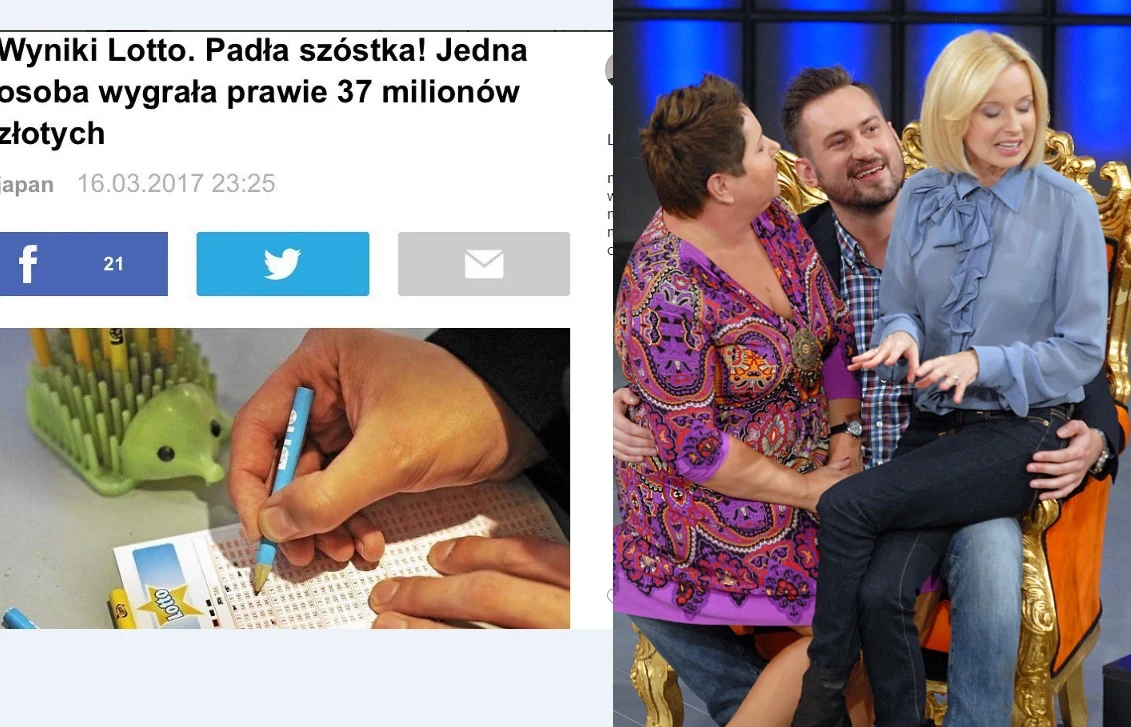 "Milioner" Marcin Prokop z Wellman i milionerką Pieńkowską "Milioner" Marcin Prokop z Wellman i milionerką Pieńkowską