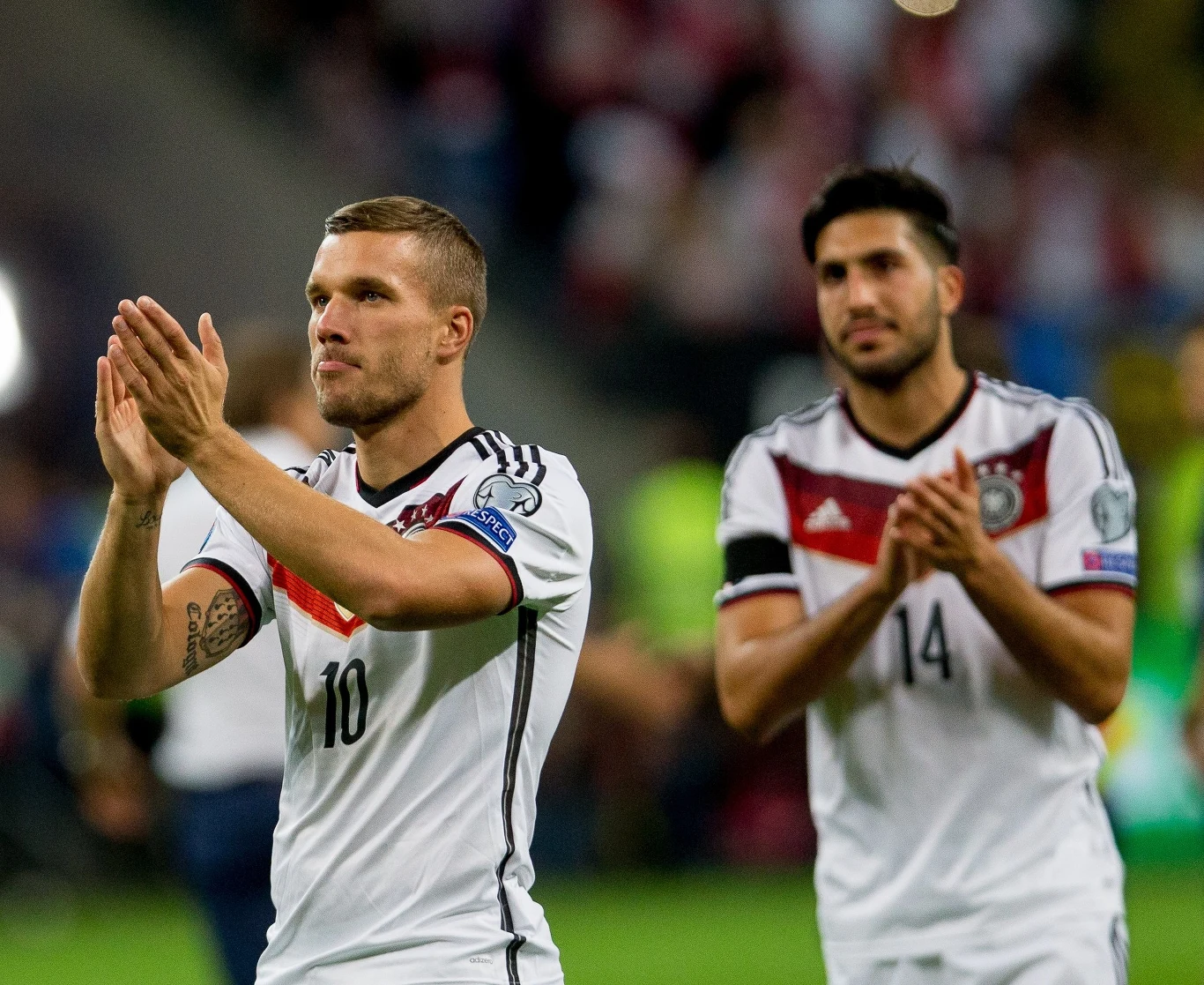 Lukas Podolski (z lewej) pożegna się z reprezentacją Niemiec Lukas Podolski (z lewej) pożegna się z reprezentacją Niemiec