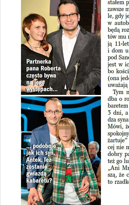 Robert z partnerką i synem