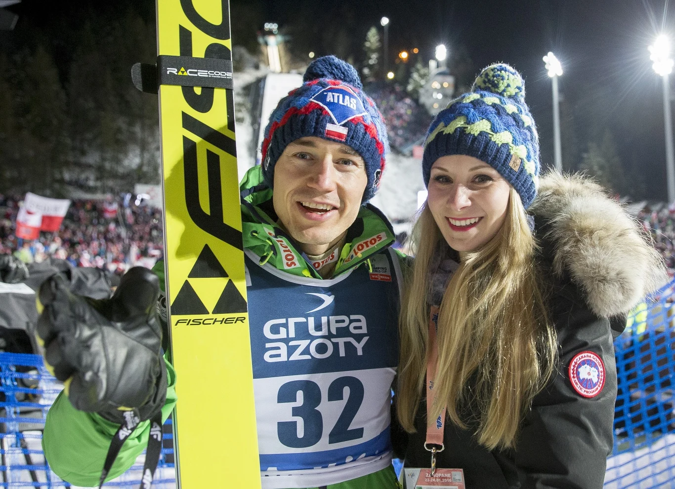 Kamil Stoch z żoną Ewą