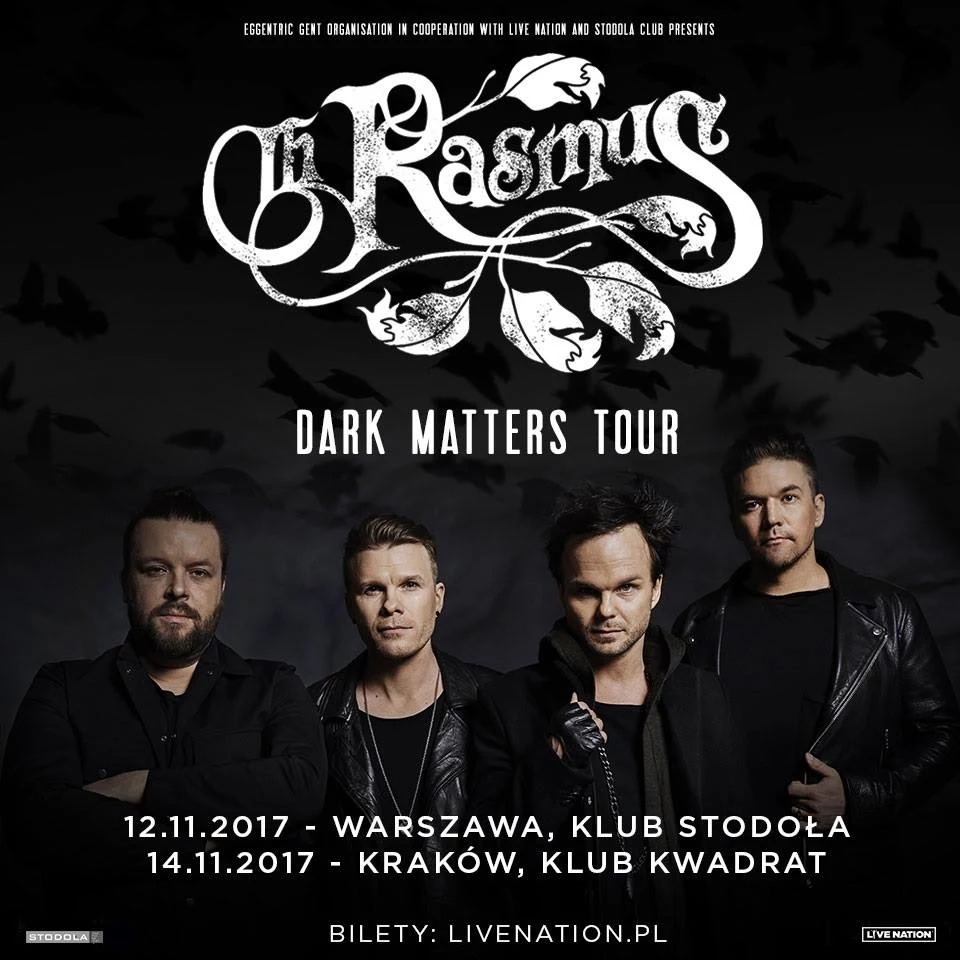 Plakat zapowiadający polskie koncerty The Rasmus