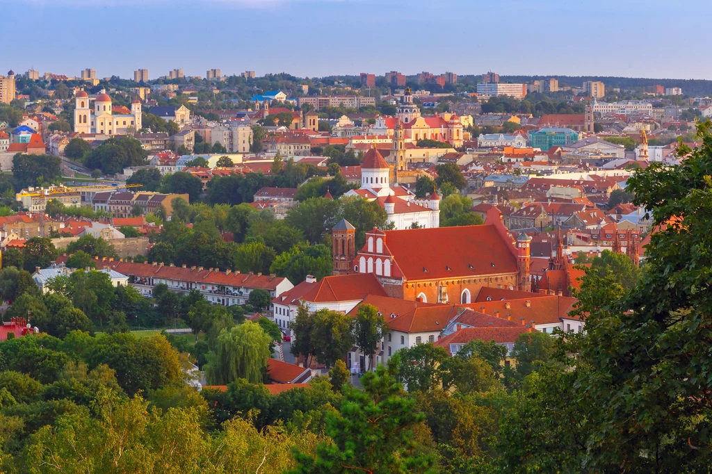 Widok z lotu ptaka na Stare Miasto w Wilnie