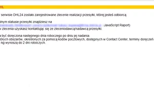 Uwaga na fałszywy mail od oszustów podszywających się pod DHL