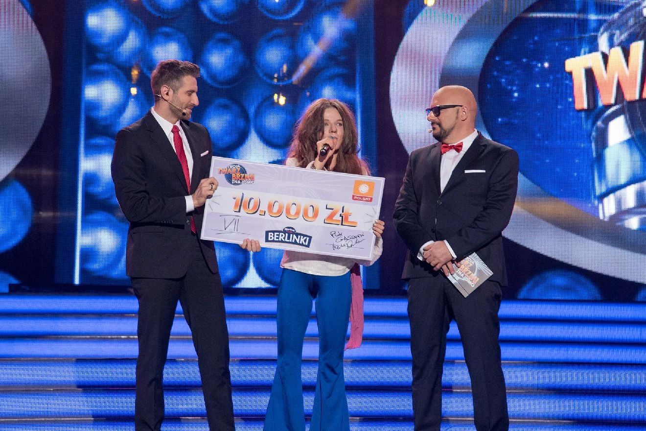 Joanna Jabłczyńska i gospodarze show Maciej Dowbor i Piotr Gąsowski