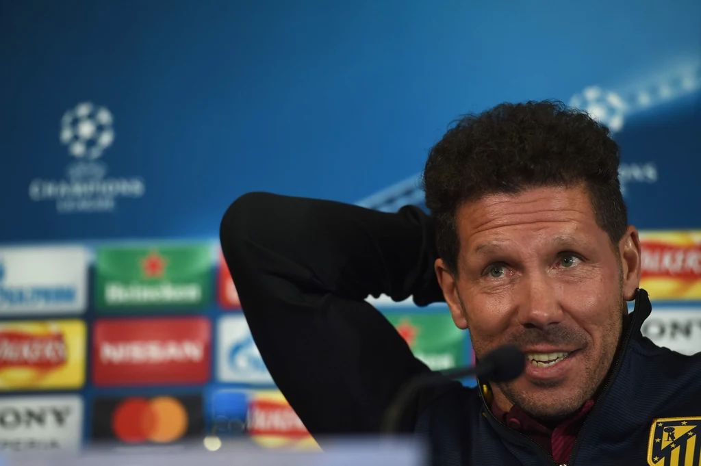 Diego Simeone podczas konferencji prasowej Diego Simeone podczas konferencji prasowej