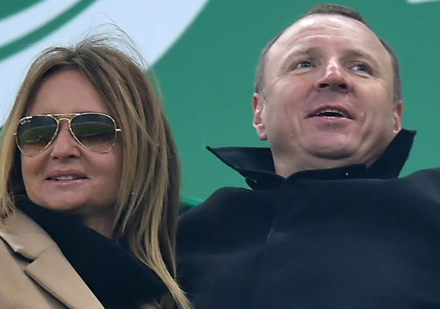 Jacek Kurski z ukochaną na meczu Lechia Gdańsk-Arka Gdynia Jacek Kurski z ukochaną na meczu Lechia Gdańsk-Arka Gdynia