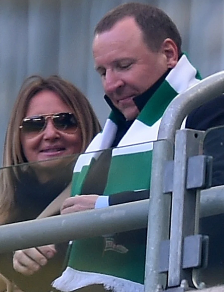 Jacek Kurski z ukochaną na meczu Lechia Gdańsk-Arka Gdynia Jacek Kurski z ukochaną na meczu Lechia Gdańsk-Arka Gdynia