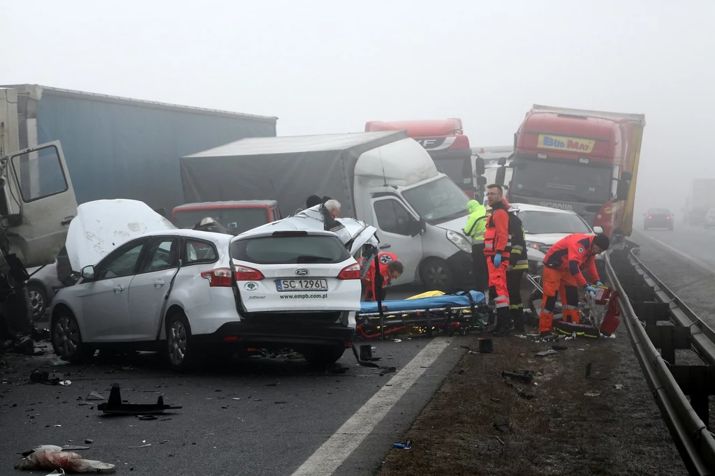 Karambol na autostradzie A1