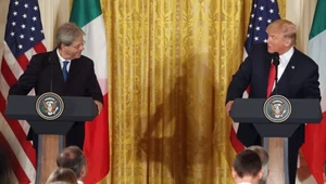 Donald Trump na konferencji prasowej z premierem Włoch