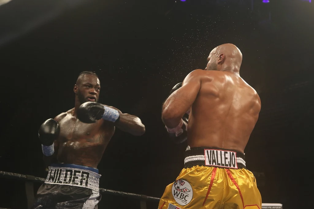 Deontay Wilder (z lewej) w walce z Geraldem Washingtonem