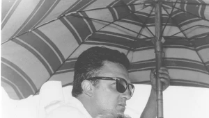 Federico Fellini i Giulietta Masina na planie "Nocy Cabirii"