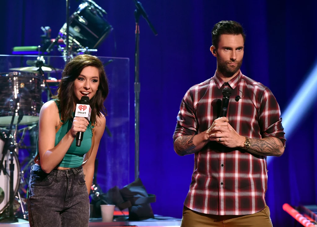 Christina Grimmie i jej wokalny trener Adam Levine