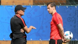 Grzegorz Krychowiak i Adam Nawałka