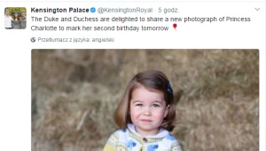 Zdjęcie księżniczki Charlotte opublikowane przez Pałac Kensington 