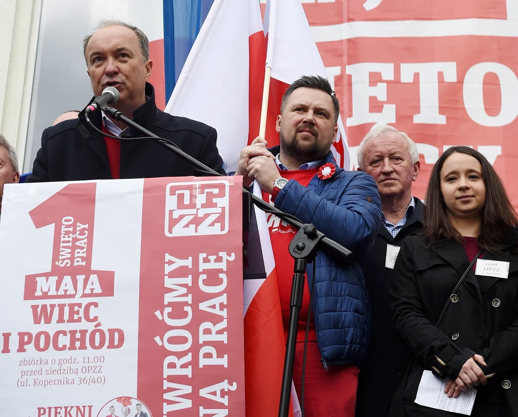 Lider SLD Włodzimierz Czarzasty i członkini zarządu partii Razem Marcelina Zawisza Lider SLD Włodzimierz Czarzasty i członkini zarządu partii Razem Marcelina Zawisza