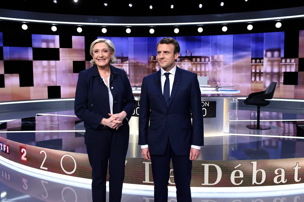 Emmanuel Macron i Marine Le Pen przed debatą telewizyjną Emmanuel Macron i Marine Le Pen przed debatą telewizyjną