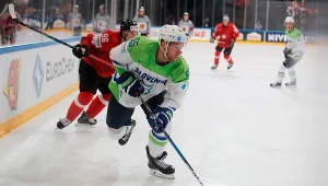 Robert Sabolicz z reprezentacji Słowenii (na pierwszym planie)