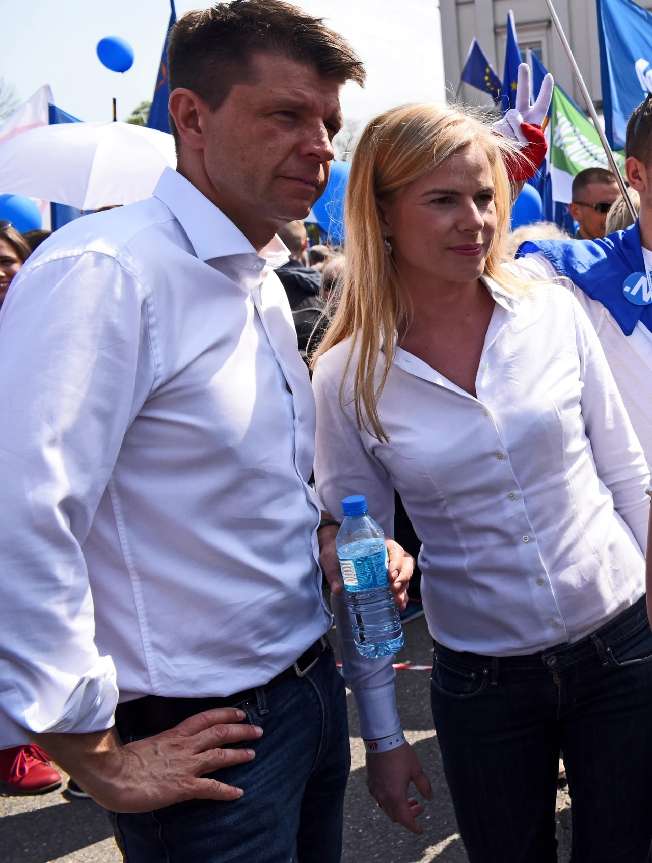 Ryszard Petru i Joanna Schmidt na Marszu Wolności Ryszard Petru i Joanna Schmidt na Marszu Wolności