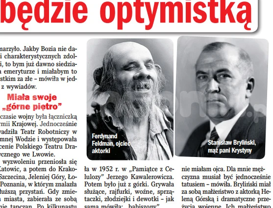 "Preferowałam starszych panów. To dlatego, że właściwie nie miałam ojca" - mówiła Feldman