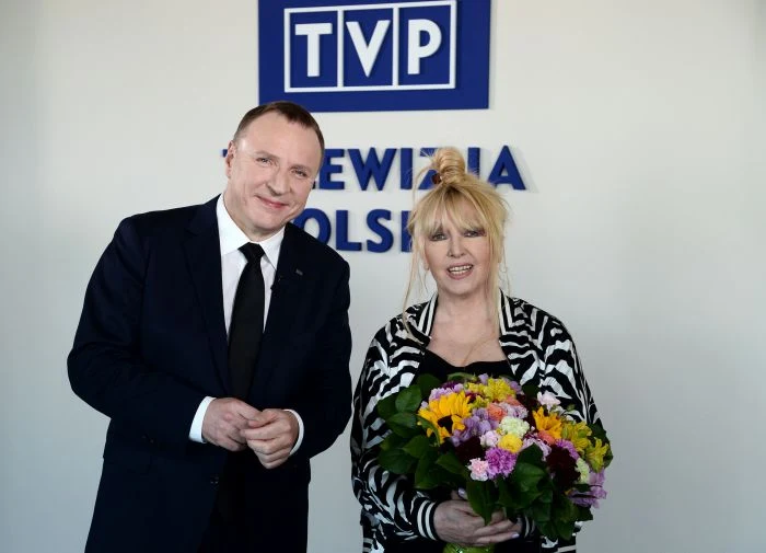 Jacek Kurski i Maryla Rodowicz podczas wtorkowego spotkania w TVP