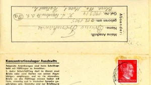 Fragment listu obozowego wysłanego z KL Auschwitz przez więźnia Brunona Fronckiewicza