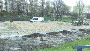 Tak jastrzębskie boisko wyglądało w kwietniu. Teraz prace są już na ukończeniu.