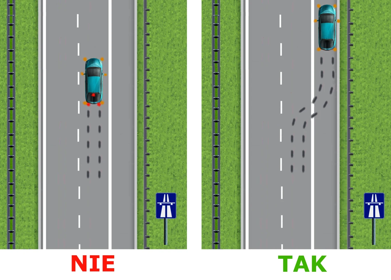 Awaryjne zatrzymanie na autostradzie dopuszczalne jest tylko na pasie awaryjnym