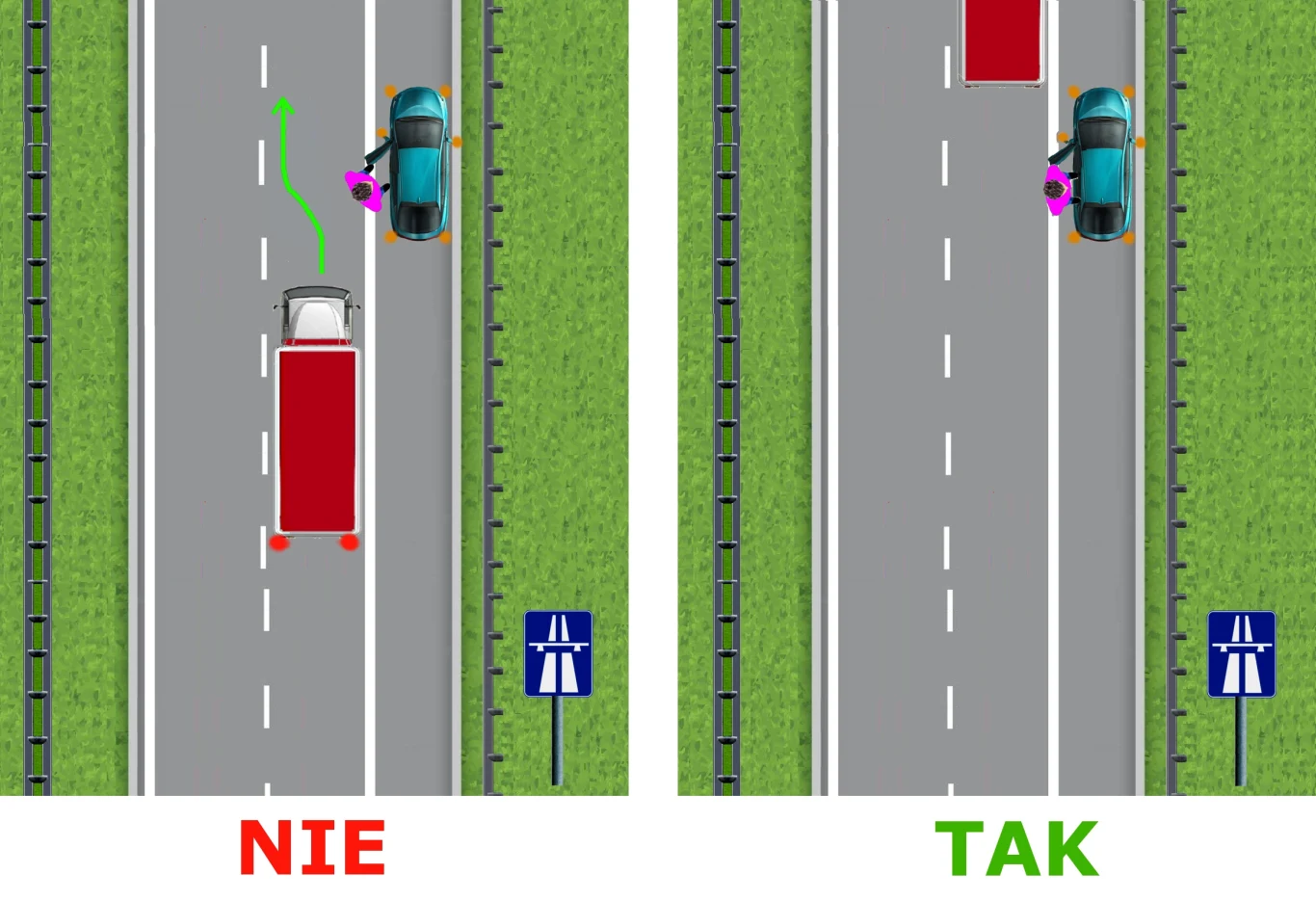 Wychodzenie z samochodu na autostradzie jest bardzo niebezpieczne