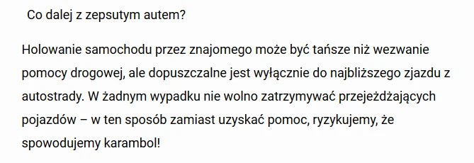 Takie kwiatki można znaleźć w prasie motoryzacyjnej