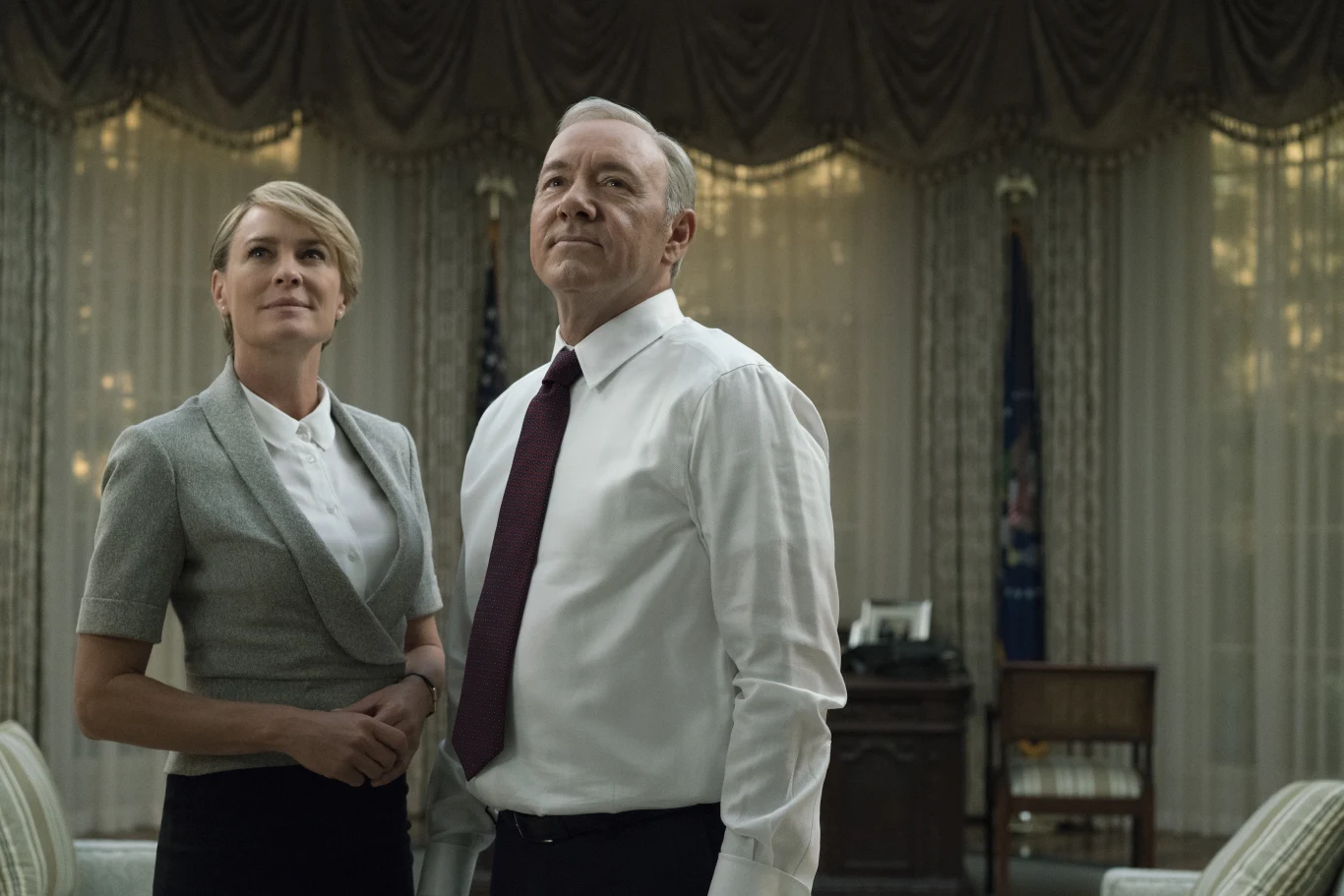 "House of Cards": Claire (Robin Wright) i Francis (Kevin Spacey) w piątym sezonie "House of Cards": Claire (Robin Wright) i Francis (Kevin Spacey) w piątym sezonie