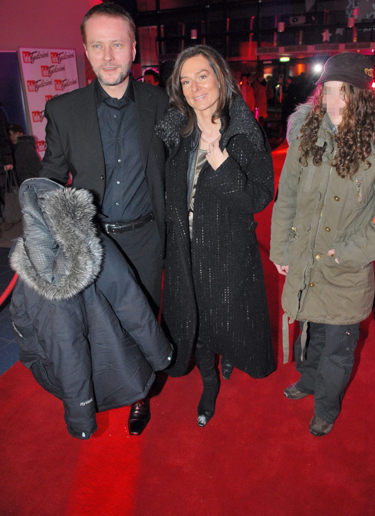 Artur Żmijewski z żoną i córką, 2007 r.