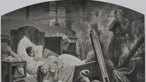 Rysunek Artura Grottgera "Po odejściu wroga" z przedstawiającego sceny z powstania styczniowego cyklu "Polonia" 