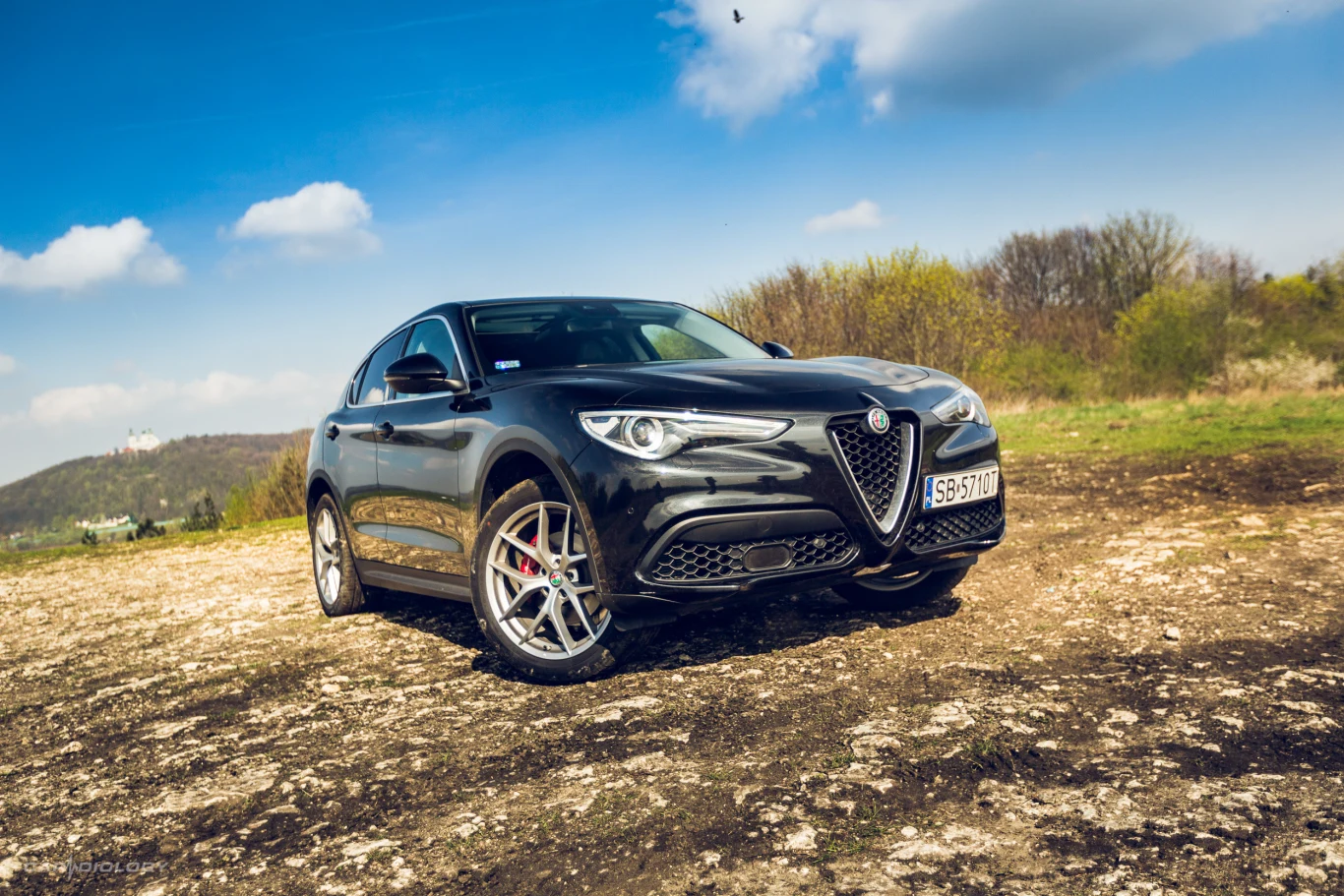 Alfa Romeo Stelvio może zostać wyposażone w dwulitrowy benzynowy silnik z turbodoładowaniem o mocy 200 KM. Napęd przekazywany jest na wszystkie koła za pośrednictwem ośmiobiegowej skrzyni automatycznej. Ceny samochodu w tej specyfikacji zaczynają się od 171,9 tys. zł. Samochód ma 468,7 cm długości i został zbudowany na płycie podłogowej Giorgio, z której korzysta również model Giulia. 200-konny motor umożliwia przyspieszenie od zera do 100 km/h w czasie 7,2 sekundy, a średnie spalanie to 7 l/100 km. Na liście wyposażenia znalazły się między innymi system awaryjnego hamowania, system ostrzegania o zbliżaniu się do poprzedzającego pojazdu, system ostrzegający przed zmianą pasa ruchu oraz sześć poduszek powietrznych. Pakiet kosztujący 6,2 tys. zł doposaża Stelvio w reflektory biksenonowe. 