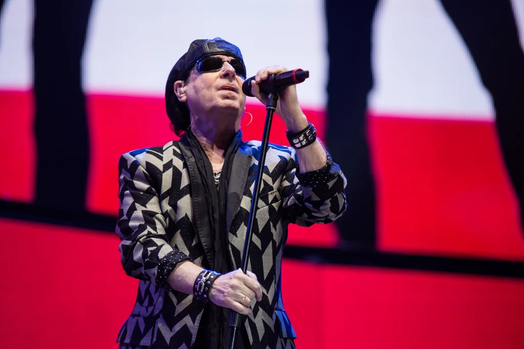 Klaus Meine podczas ostatniego koncertu Scorpions w Krakowie (2016 r.)