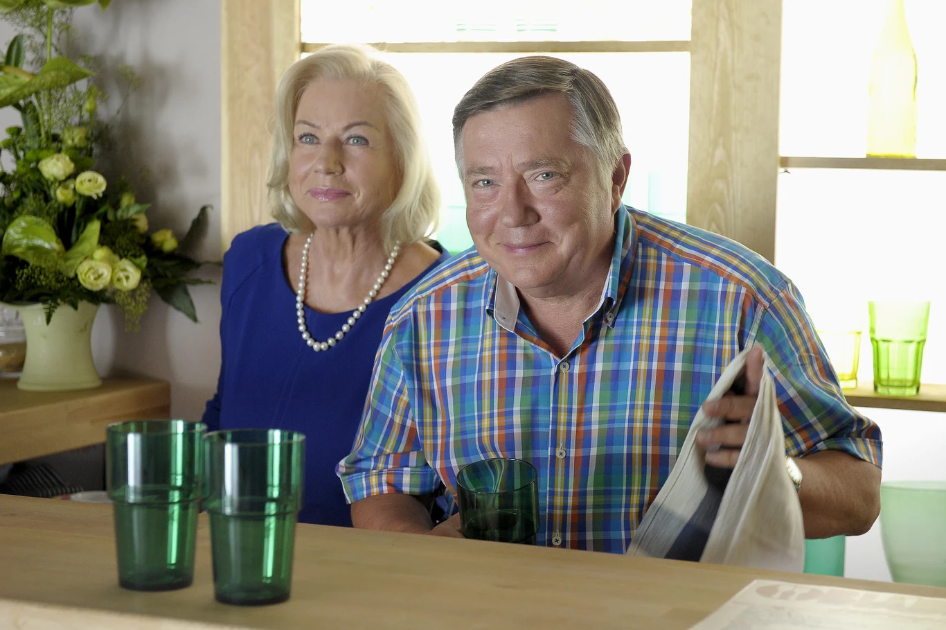 Bożena Dykiel i Mieczysław Hryniewicz - premiera nowej czołówki serialu "Na Wspólnej" (2014)