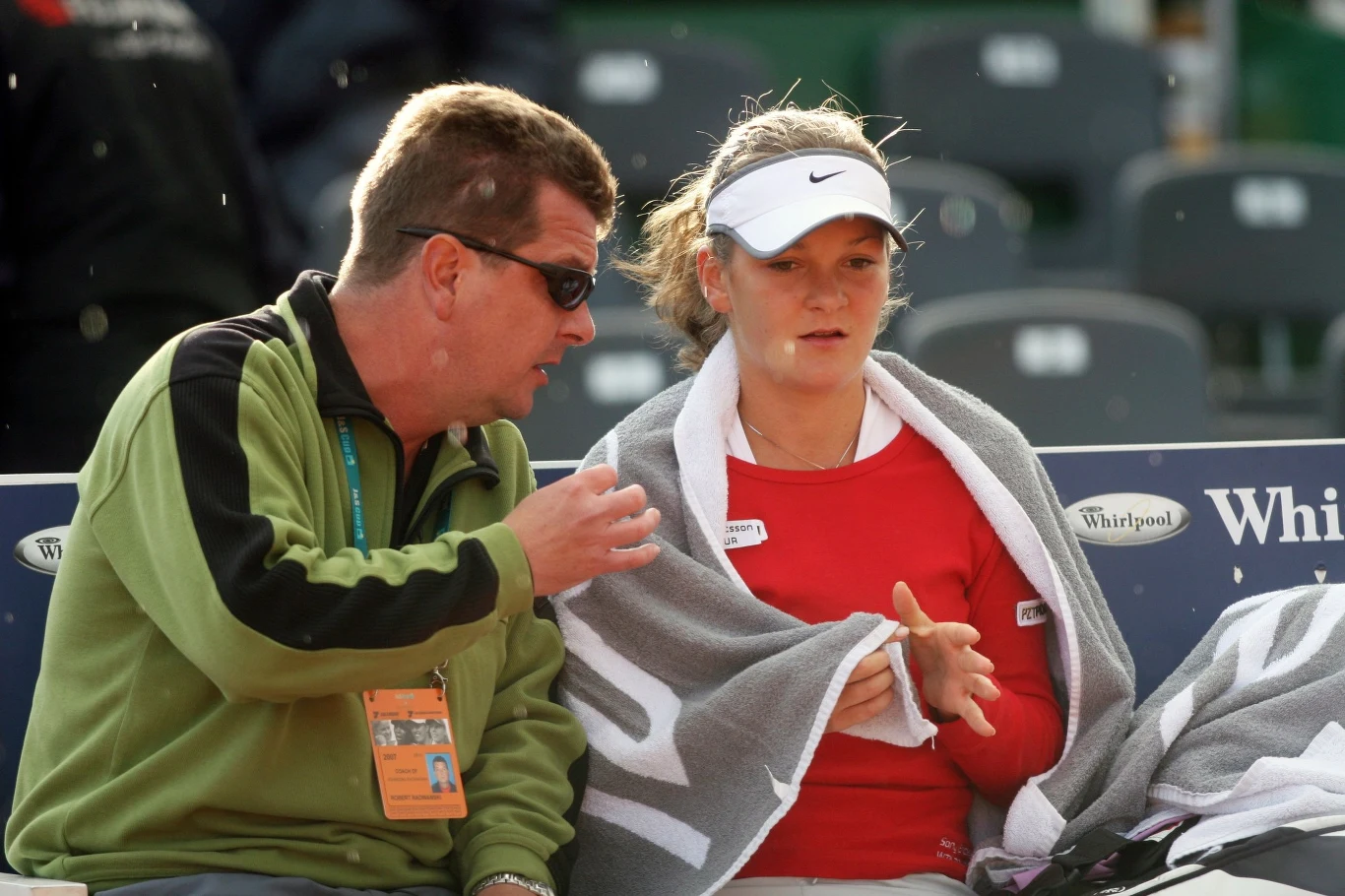 Agnieszka Radwańska z ojcem Robertem Radwańskim, 2007 r. Agnieszka Radwańska z ojcem Robertem Radwańskim, 2007 r.