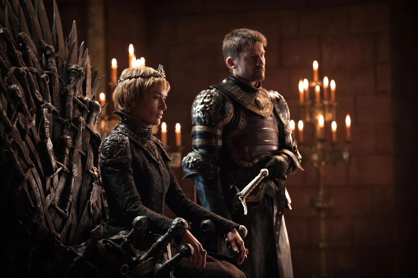 Lena Headey jako Cersei Lannister i Nikolaj Coster-Waldau jako Jaime Lannister