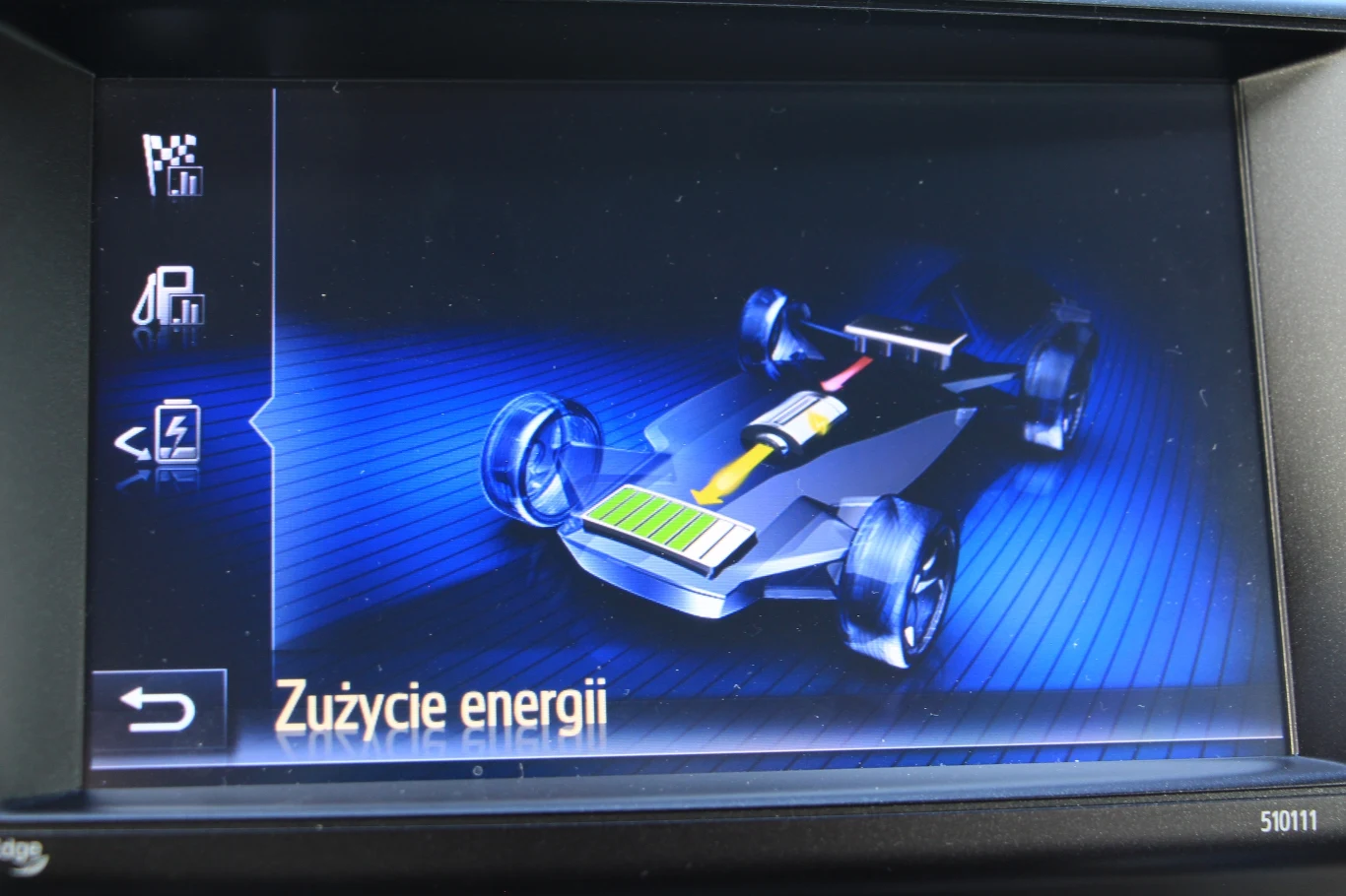 Informacje o wykorzystaniu energii w układzie hybrydowym