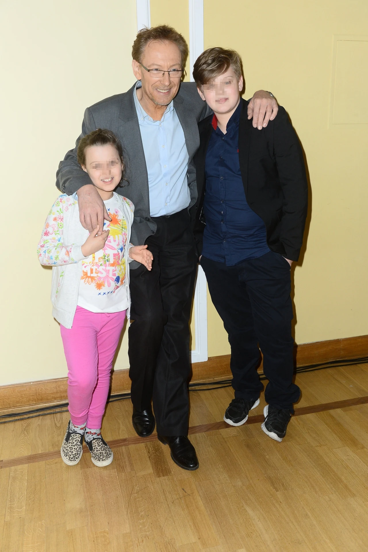 Jacek Borkowski z córką i synem Jacek Borkowski z córką i synem