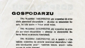 Jedna z ulotek propagandowych komunistów skierowana do rolników
