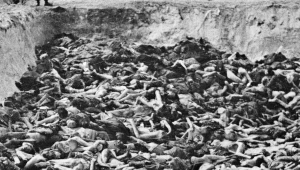 Jeden z dołów śmierci z ofiarami niemieckiego ludobójstwa w czasie drugiej wojny światowej