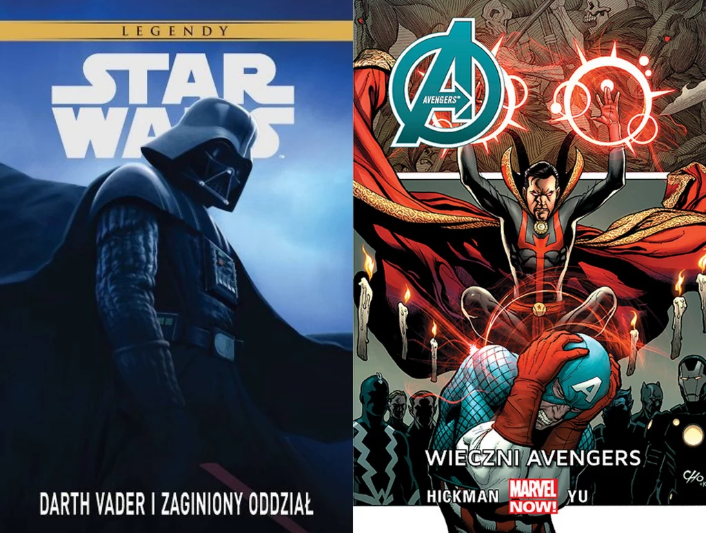 Okładki albumów Star Wars i Avengers