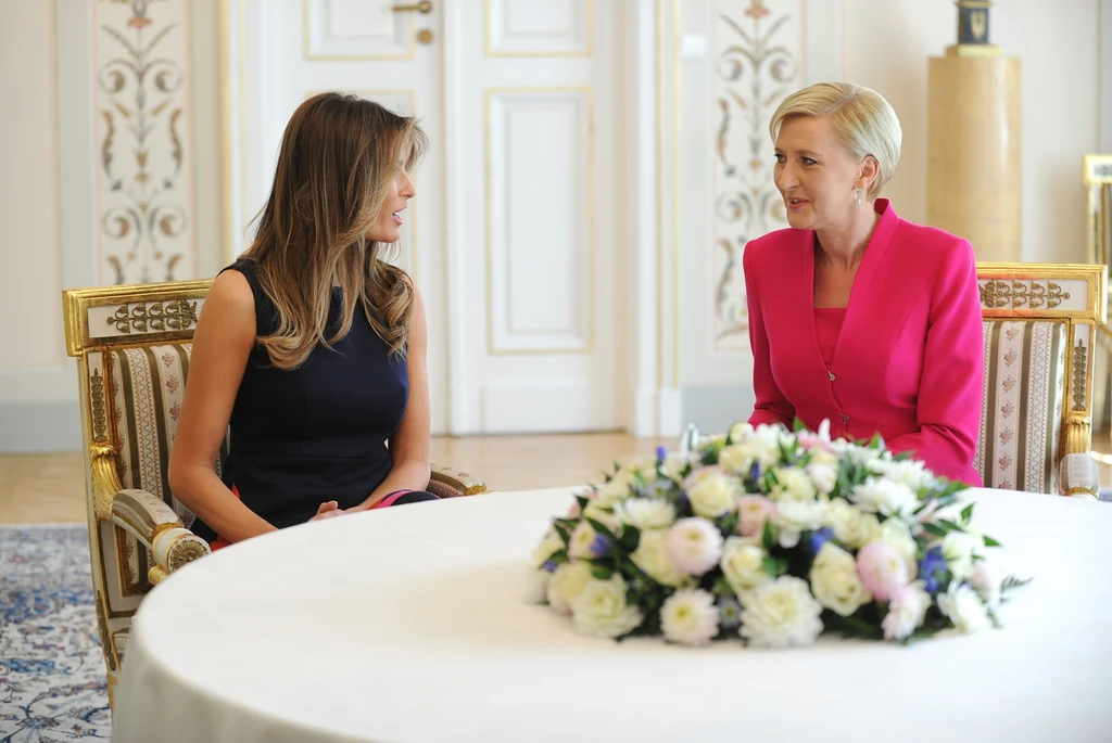Melania Trump i Agata Duda na spotkaniu w Belwederze Melania Trump i Agata Duda na spotkaniu w Belwederze