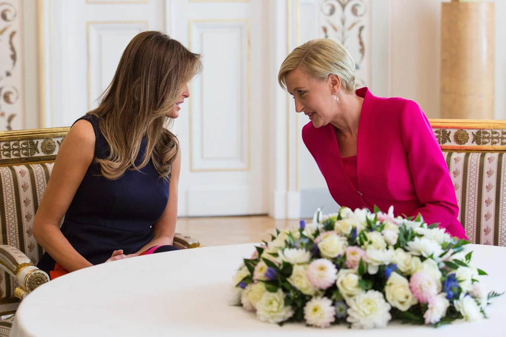 Melania Trump i Agata Duda na spotkaniu w Belwederze Melania Trump i Agata Duda na spotkaniu w Belwederze