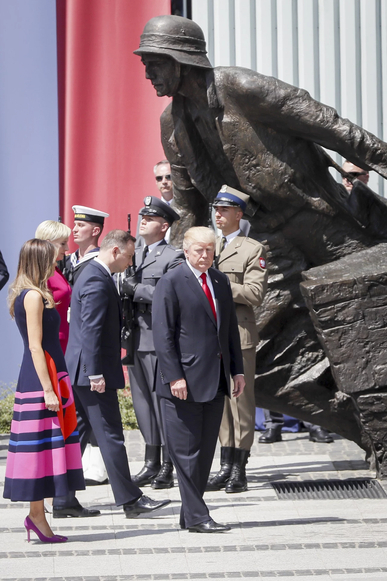 Donald i Melania Trump na Placu Krasińskich Donald i Melania Trump na Placu Krasińskich