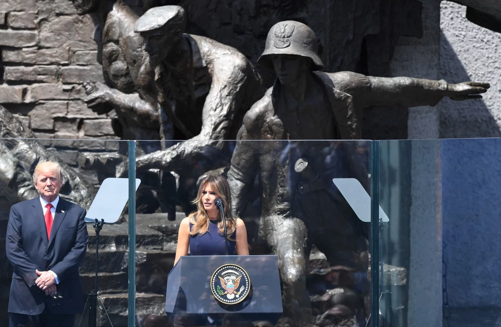 Melania Trump w trakcie przemówienia Melania Trump w trakcie przemówienia