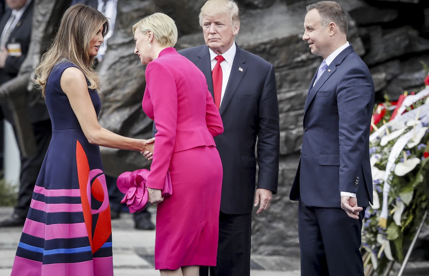 Donald Trump z żoną Melanią oraz Andrzej Duda z żoną Agatą Donald Trump z żoną Melanią oraz Andrzej Duda z żoną Agatą